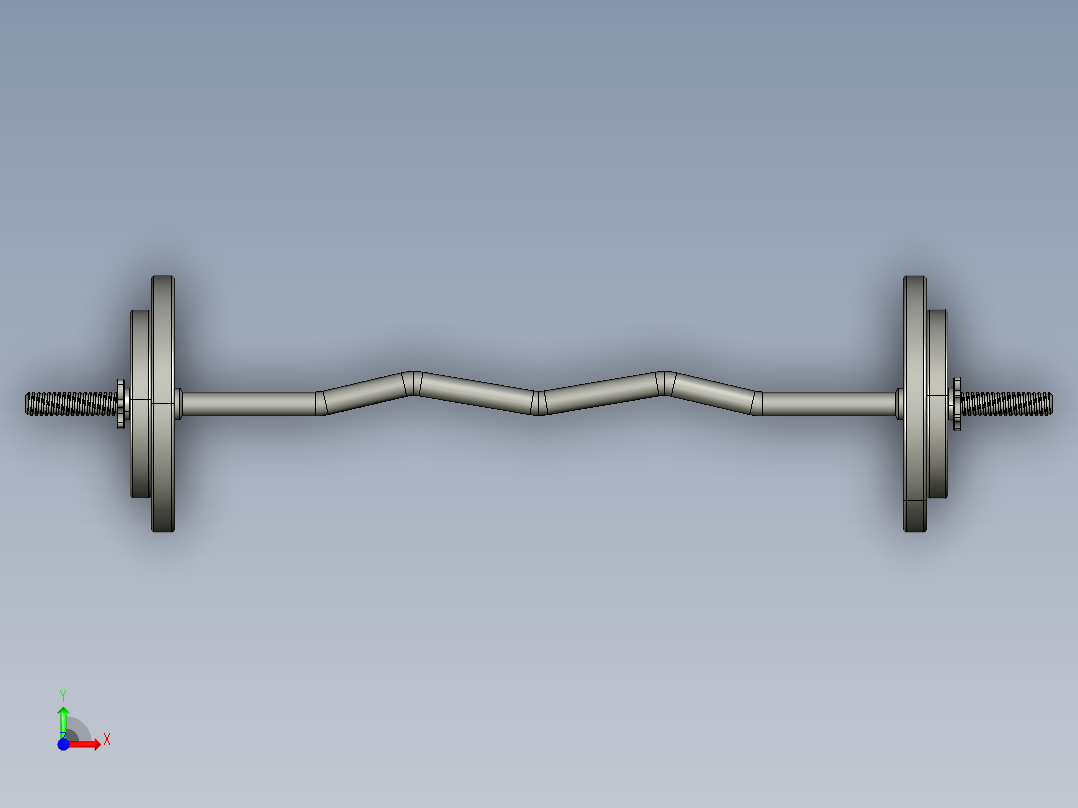 举重杆弯曲前视图