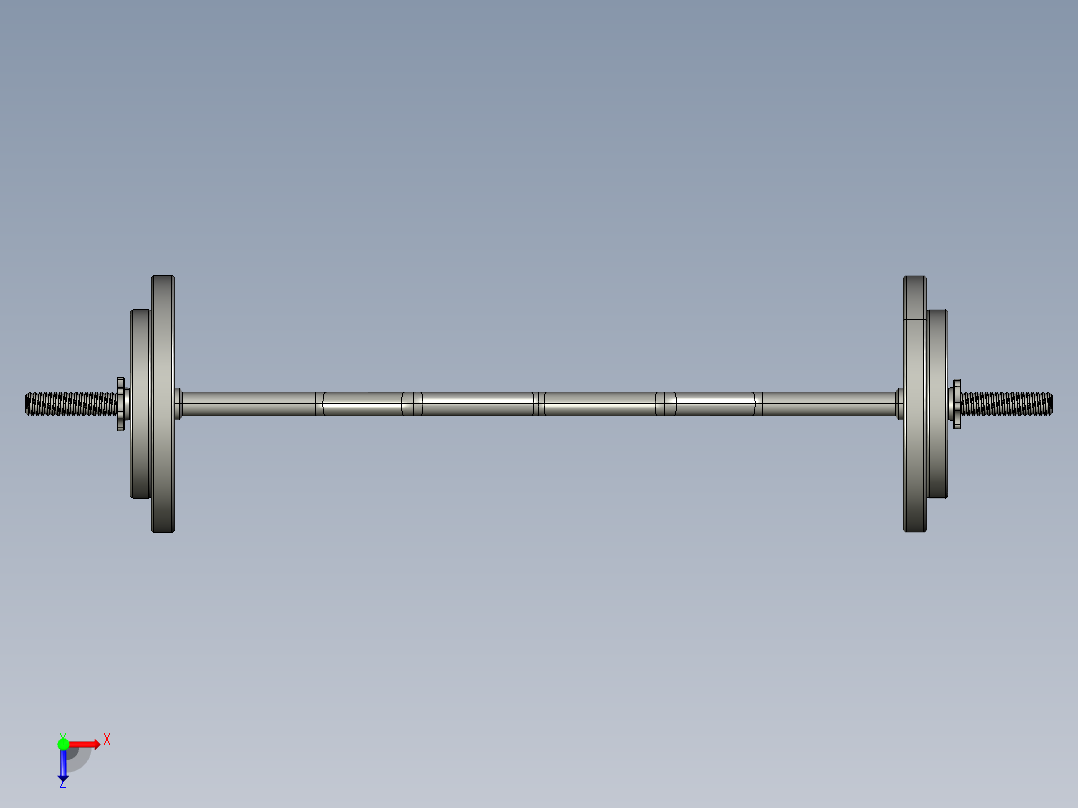 举重杆弯曲俯视图