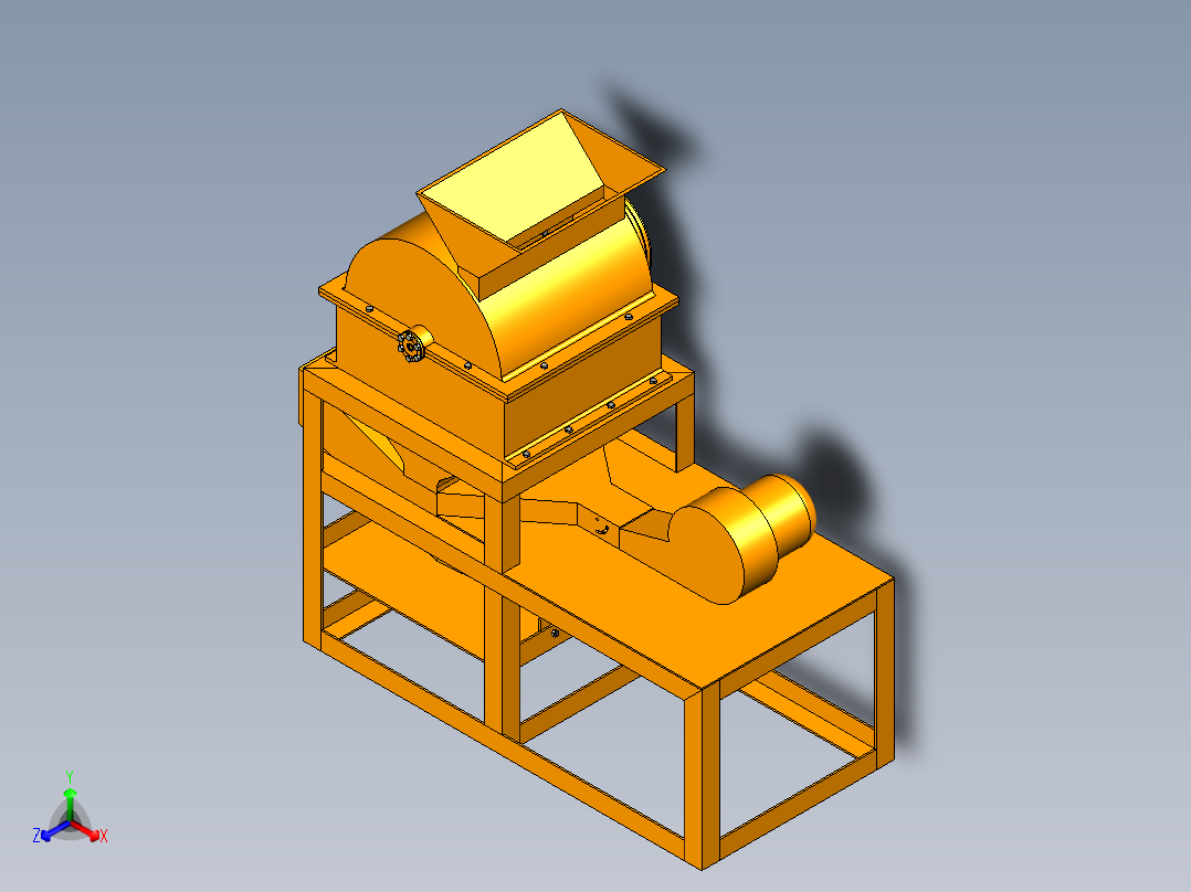 花生脱壳机模型设计含三维+CAD图纸