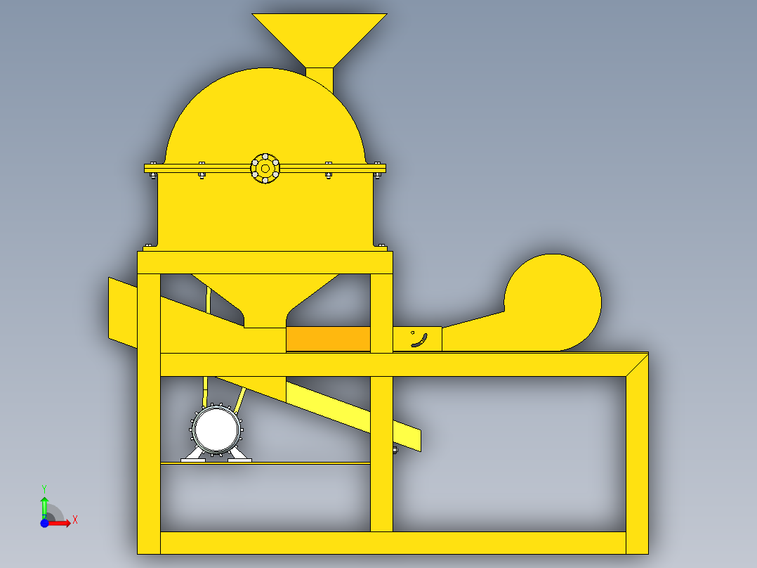 花生脱壳机模型设计含三维+CAD图纸前视图