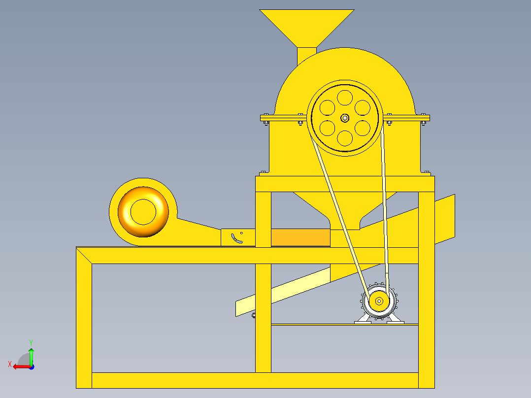 花生脱壳机模型设计含三维+CAD图纸后视图