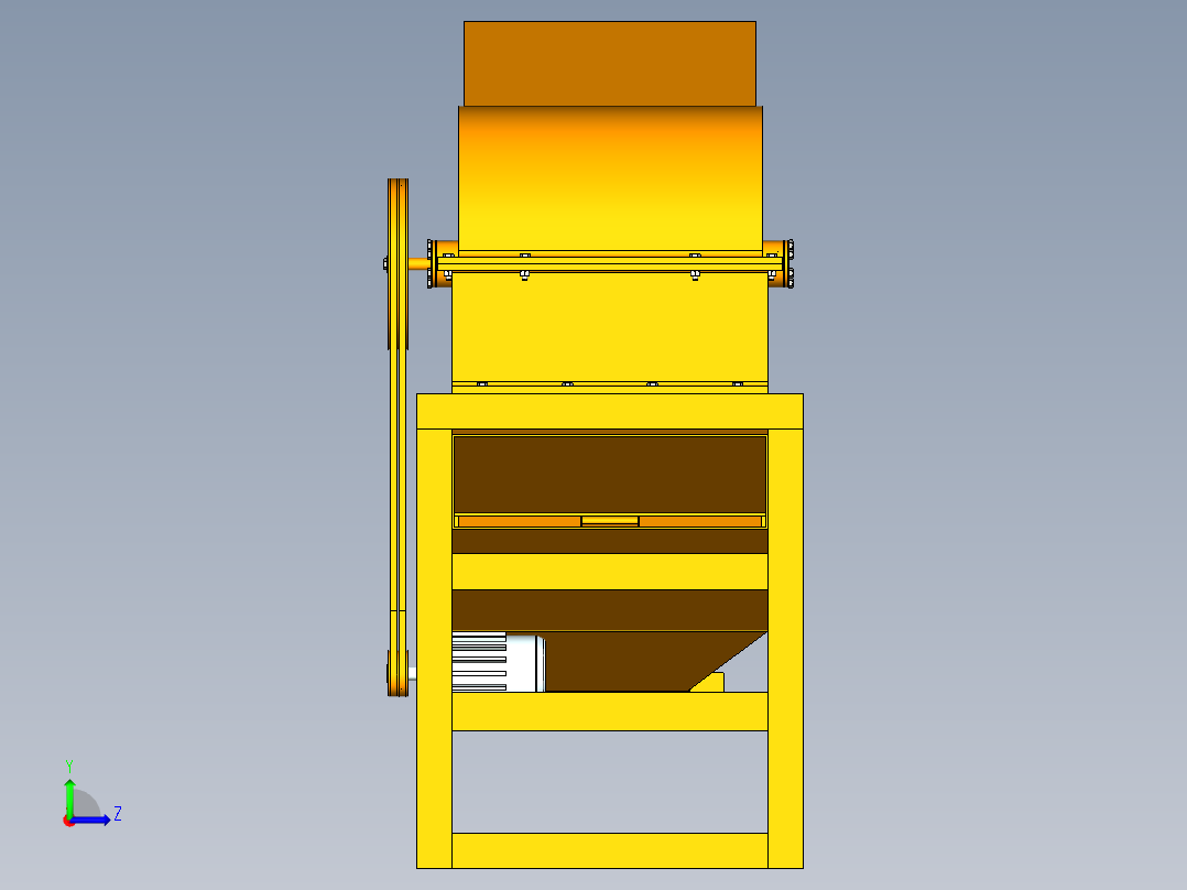 花生脱壳机模型设计含三维+CAD图纸左视图
