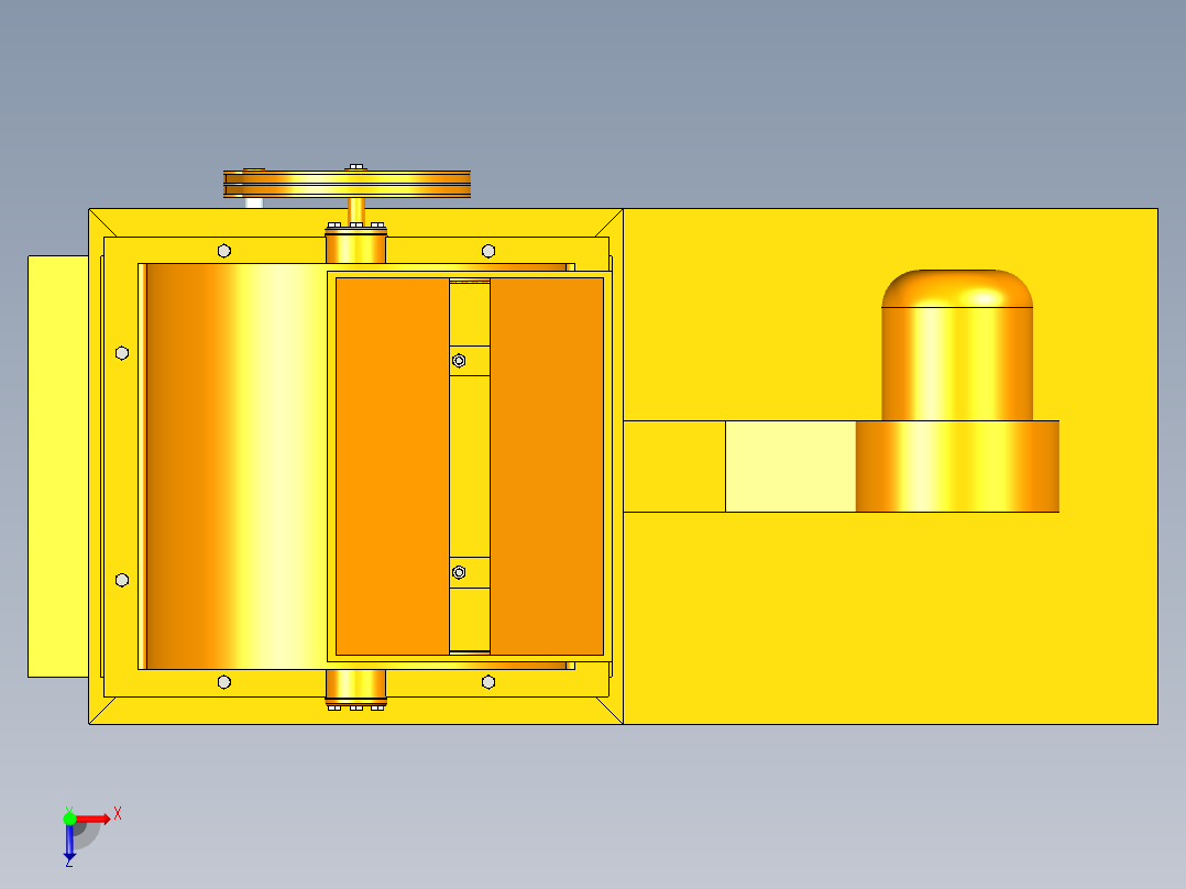 花生脱壳机模型设计含三维+CAD图纸俯视图