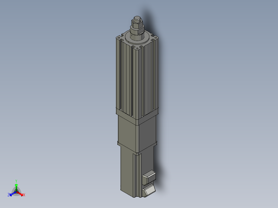 12VZ电动缸-VZ6-S50-BC正等轴测图
