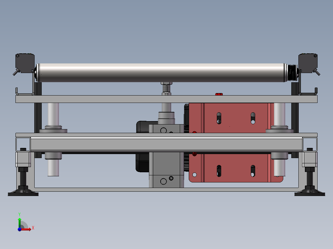 气动滚筒升降机前视图