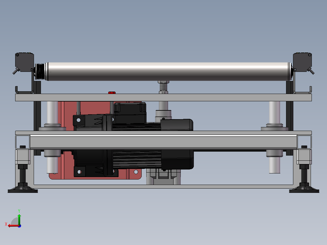 气动滚筒升降机后视图