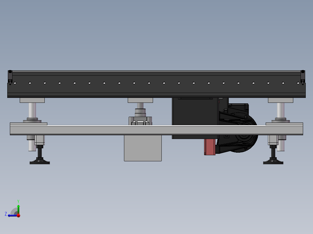 气动滚筒升降机右视图