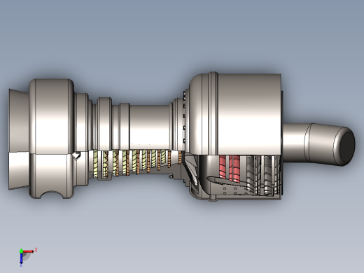 喷气发动机燃气轮机238---模型格式为 sw俯视缩略图