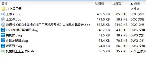 C620轴拨杆的钻2-Φ16孔夹具设计及加工工艺装备规程含4张CAD图