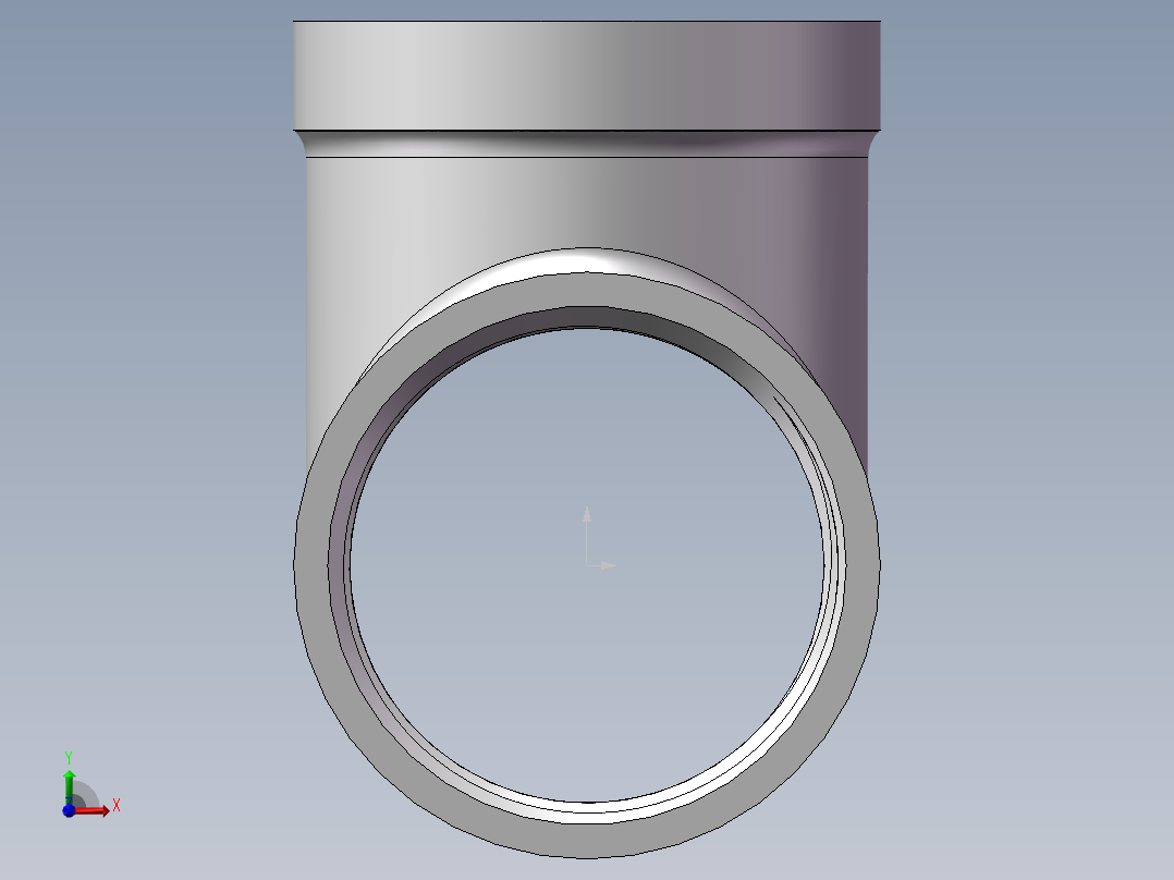 三通-等径 DN32前视图