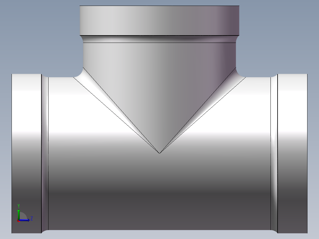 三通-等径 DN32左视图