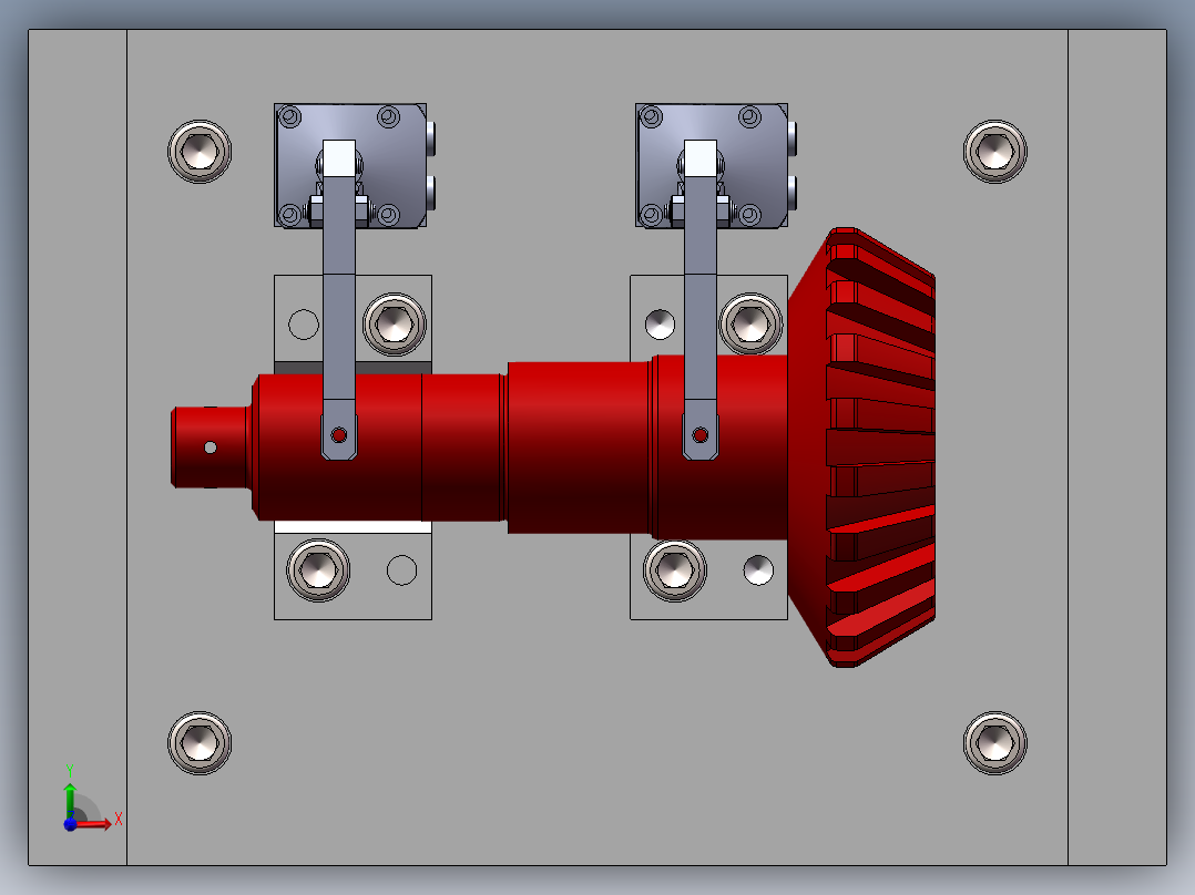 汽车主动锥齿轮气动夹具设计【柔性夹具】【含三维图】前视图