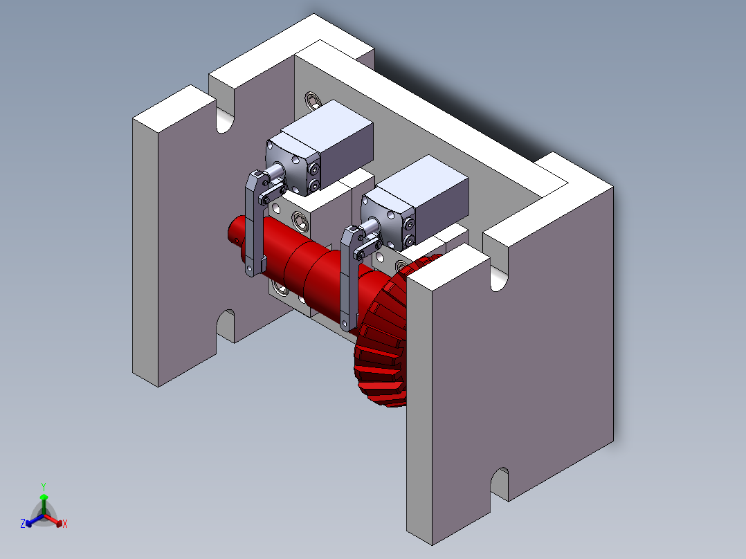 汽车主动锥齿轮气动夹具设计【柔性夹具】【含三维图】正等轴测图