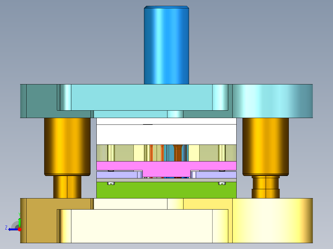 搭扣级进模（CAD图+Proe三维）右视图