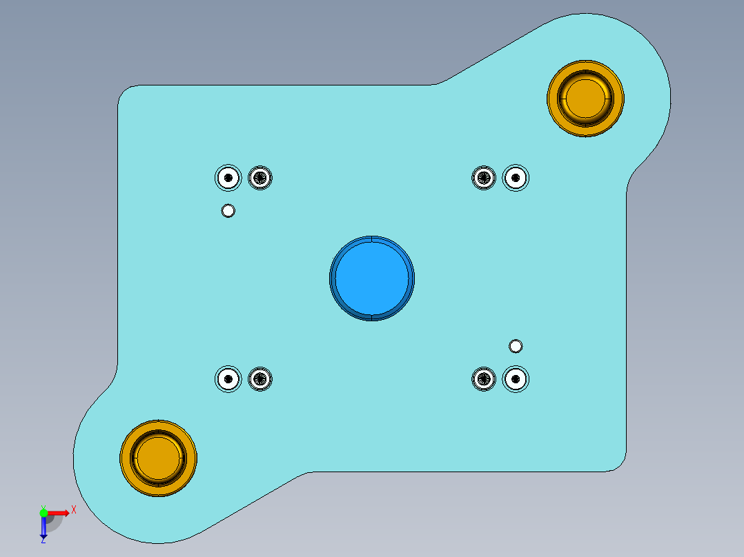 搭扣级进模（CAD图+Proe三维）俯视图
