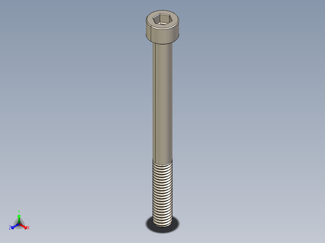 Screw_DIN_912_M6x70_A2.STEP公制内六角螺钉正等轴测图