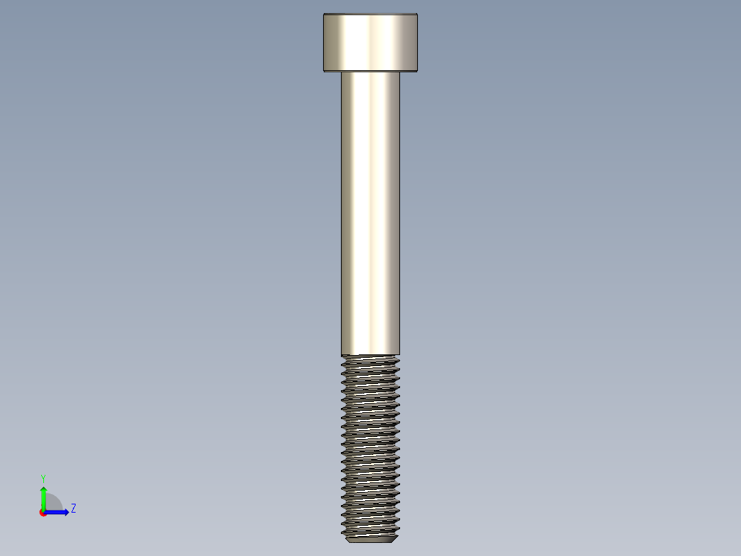 Screw_DIN_912_M10x80_A2.STEP公制内六角螺钉左视图