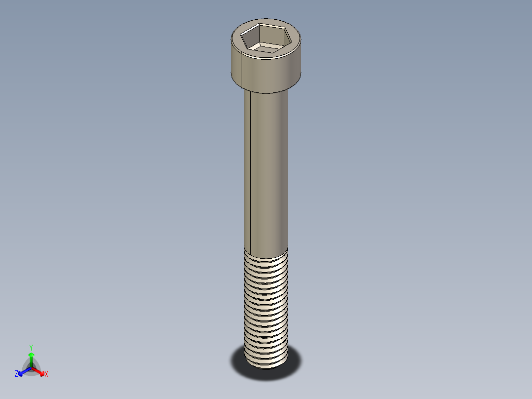 Screw_DIN_912_M10x80_A2.STEP公制内六角螺钉正等轴测图
