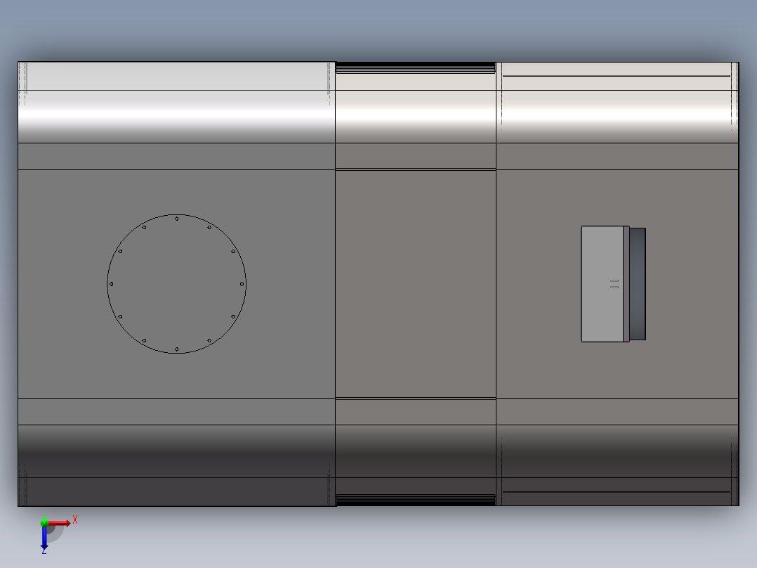 电控柜、路面养护车箱体俯视图