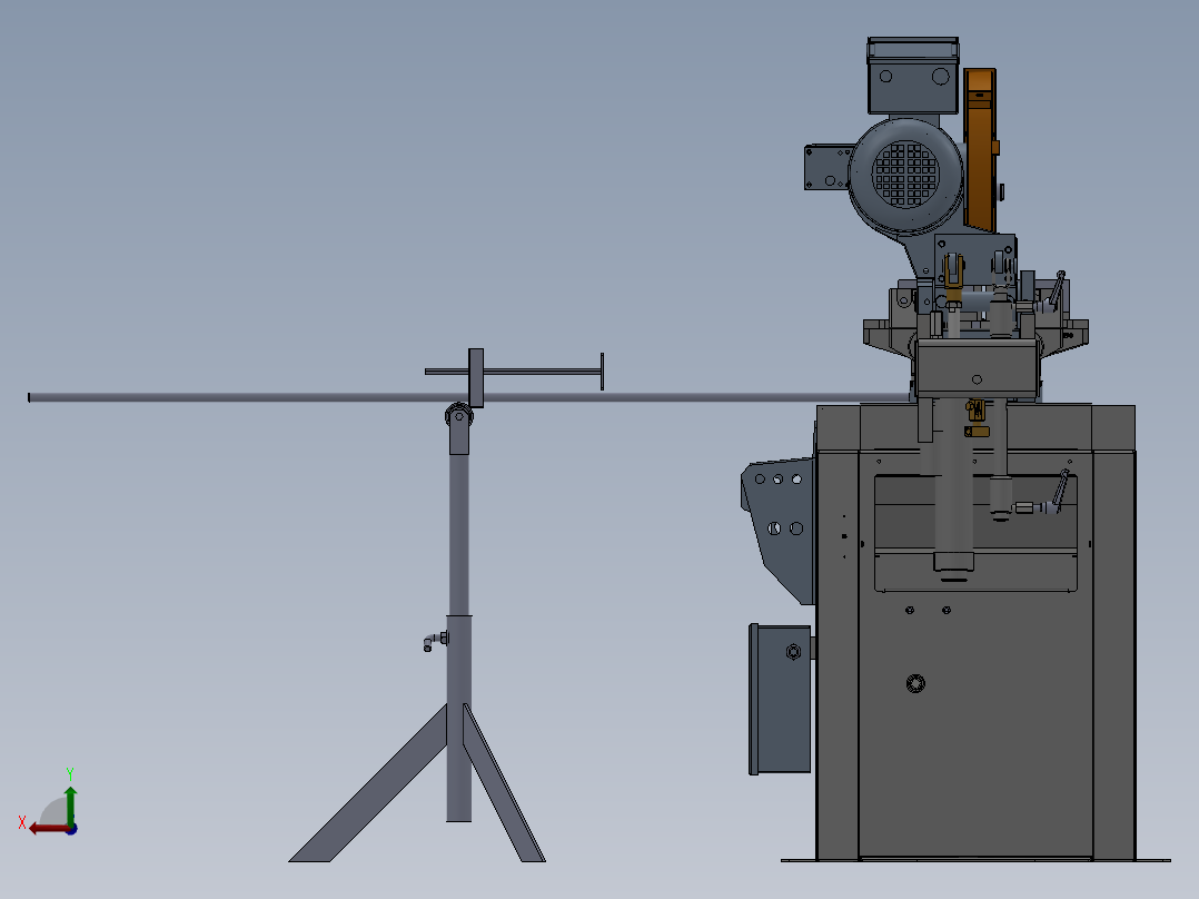 钢管切割机设计模型后视图