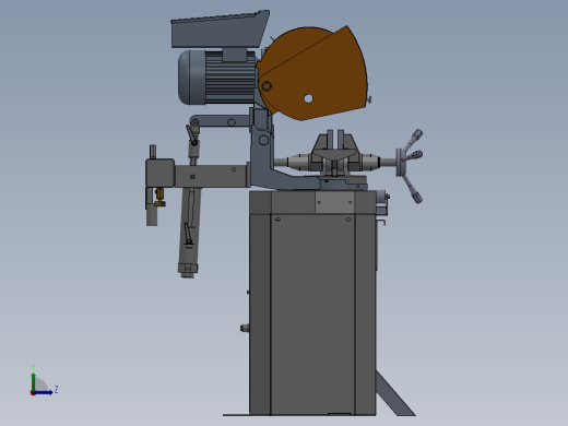 钢管切割机设计模型左视缩略图