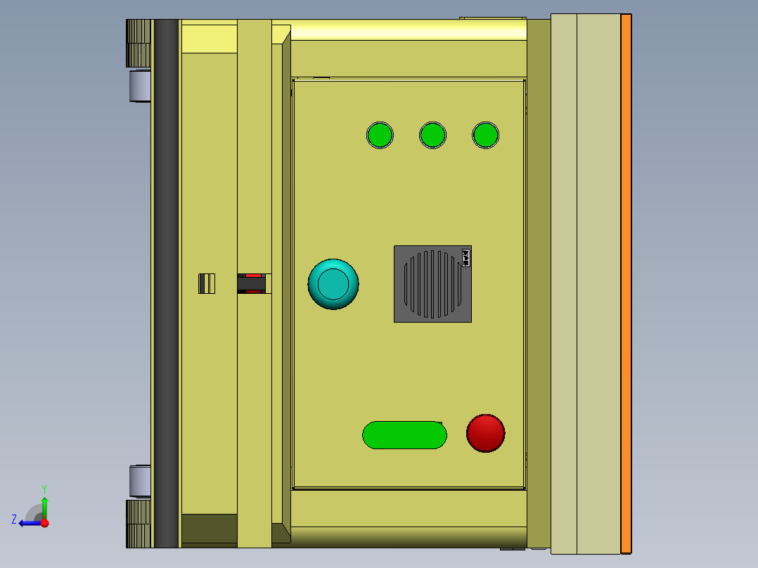 AB型非动力滚筒背负式AGV右视图