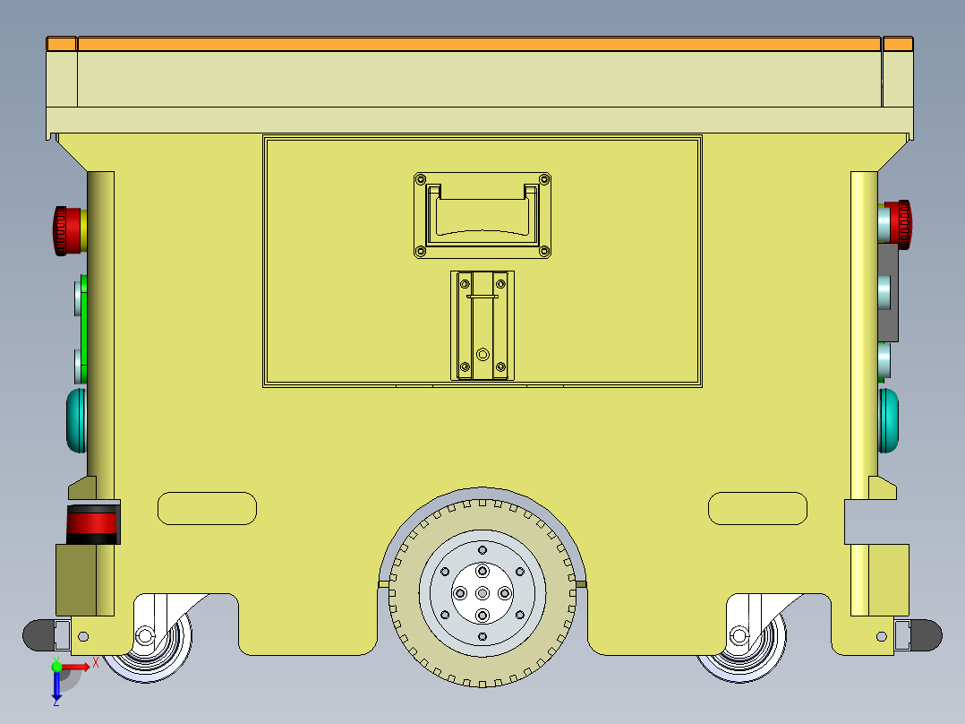 AB型非动力滚筒背负式AGV俯视图