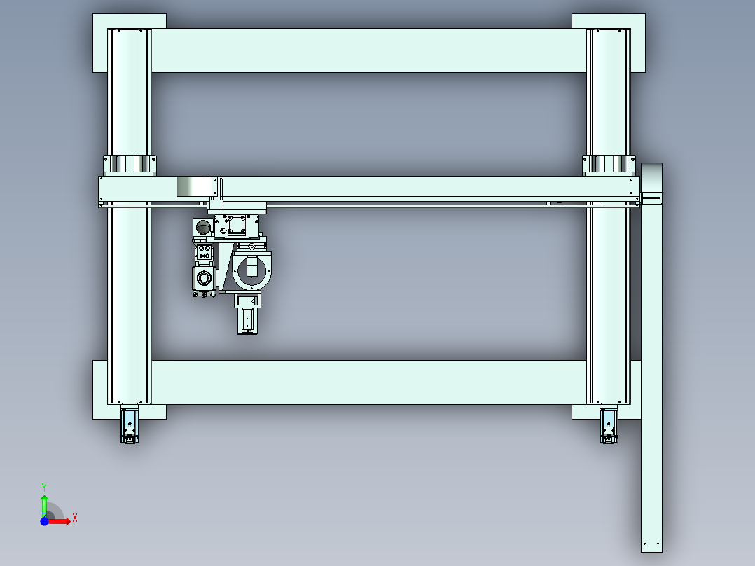 龙门激光加工设备设计前视图