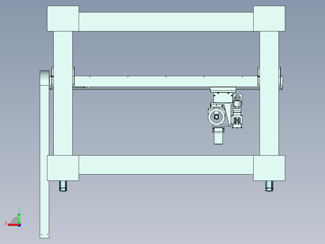 龙门激光加工设备设计后视图