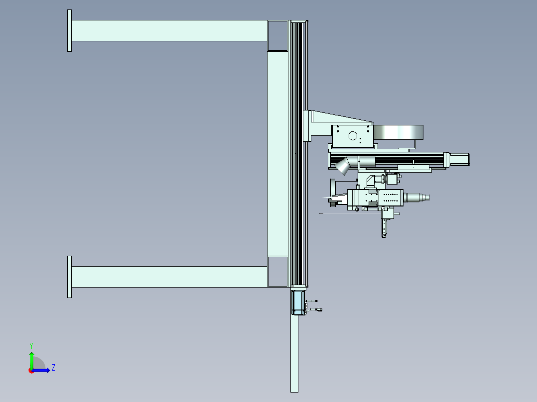 龙门激光加工设备设计左视图