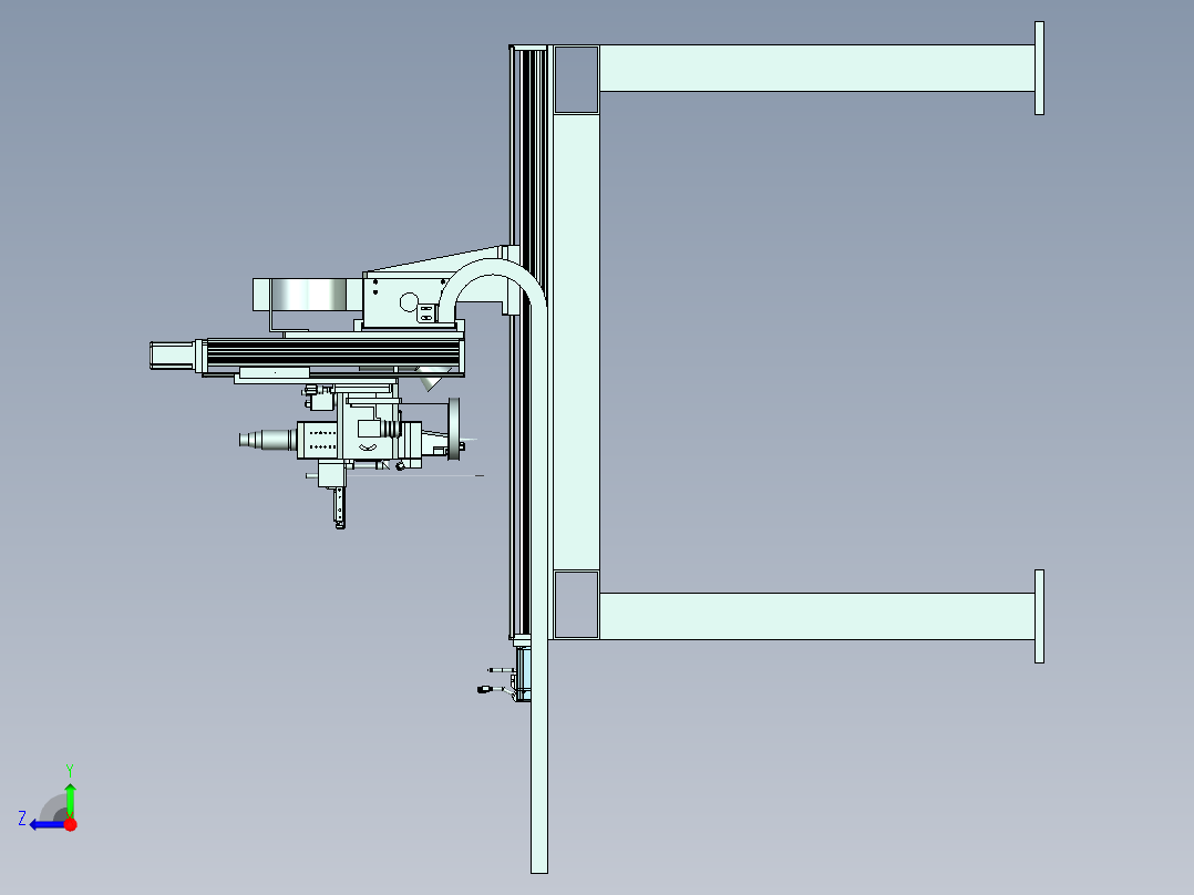 龙门激光加工设备设计右视图