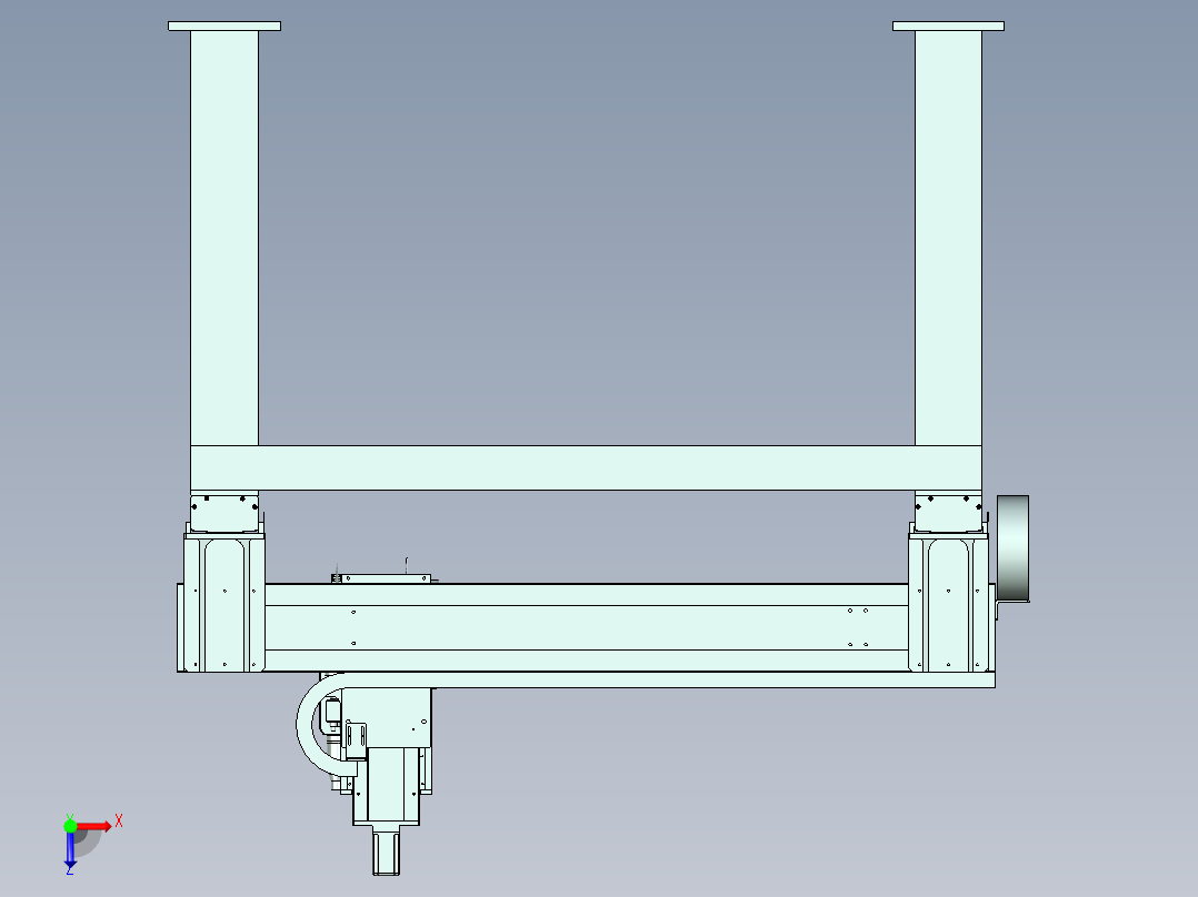 龙门激光加工设备设计俯视图