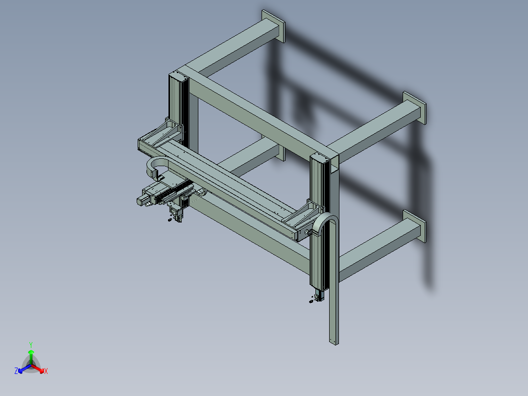 龙门激光加工设备设计正等轴测图