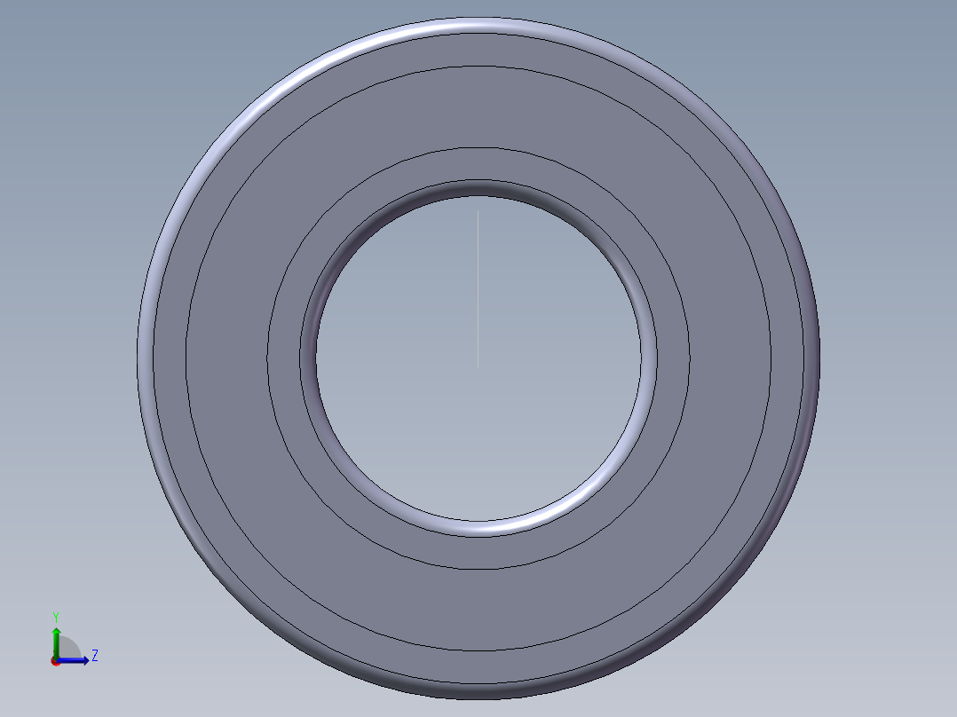 深沟球轴承6004-2Z左视图