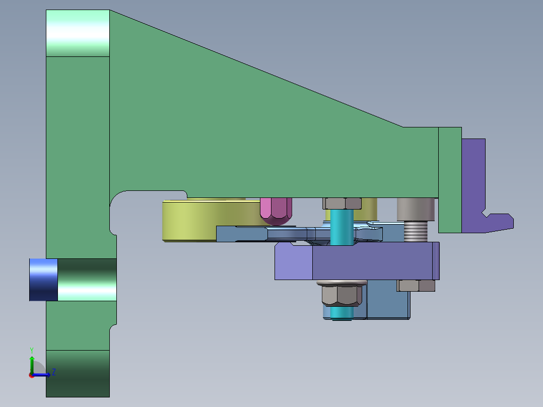 倒档变速叉工艺及铣R7.5槽夹具设计左视图