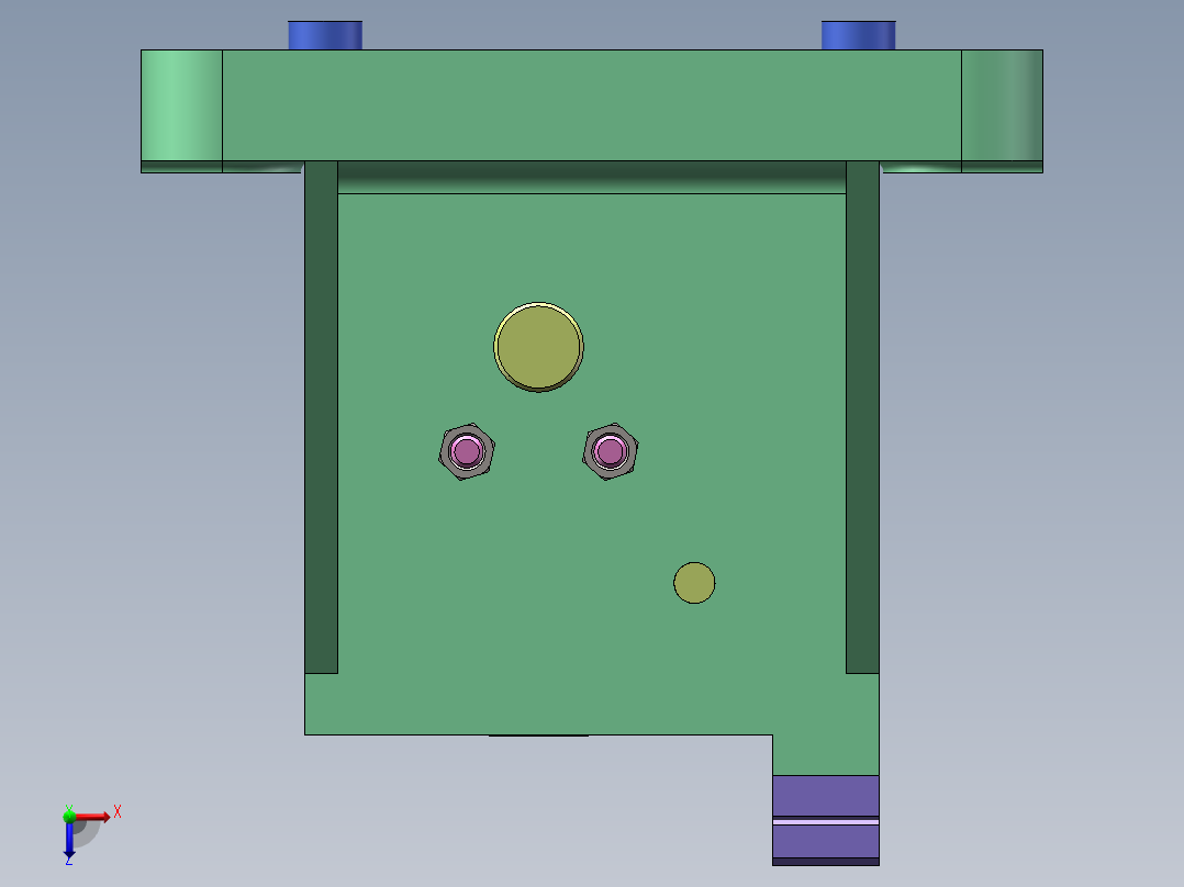 倒档变速叉工艺及铣R7.5槽夹具设计俯视图