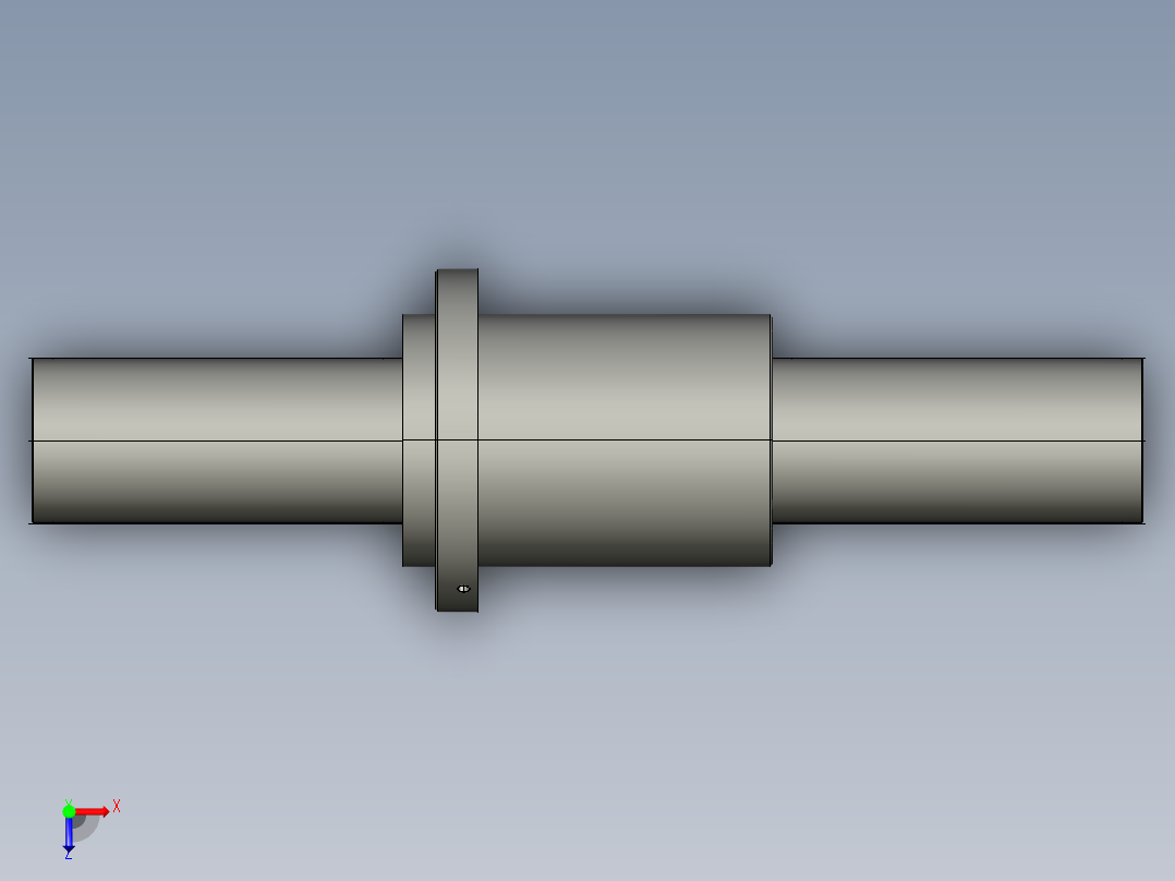 JF12525-8滚珠丝杆3D模型俯视图