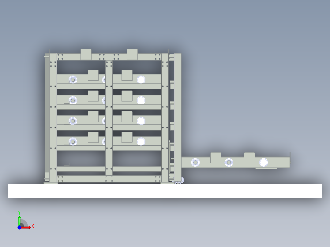 抽屉钢板货架前视图