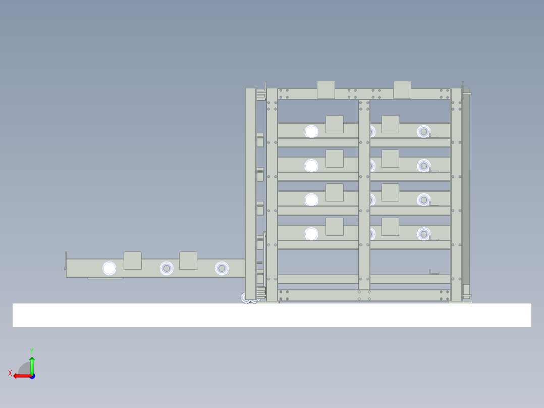 抽屉钢板货架后视图