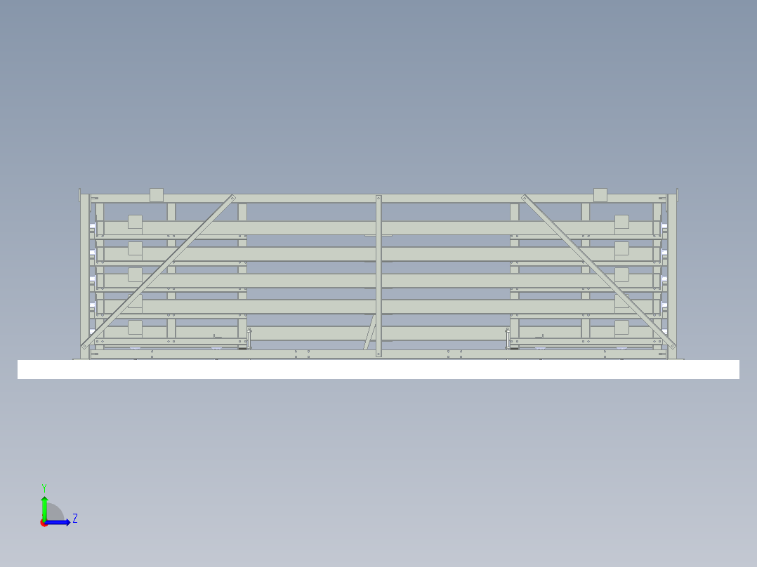 抽屉钢板货架左视图