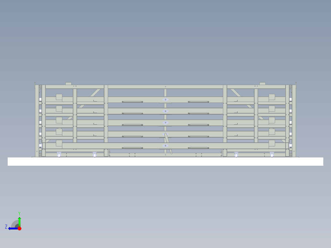抽屉钢板货架右视图