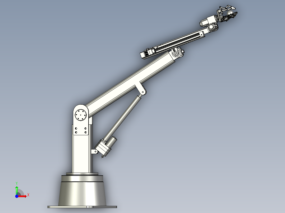 可控直线杠杆伸缩式摘果机前视图