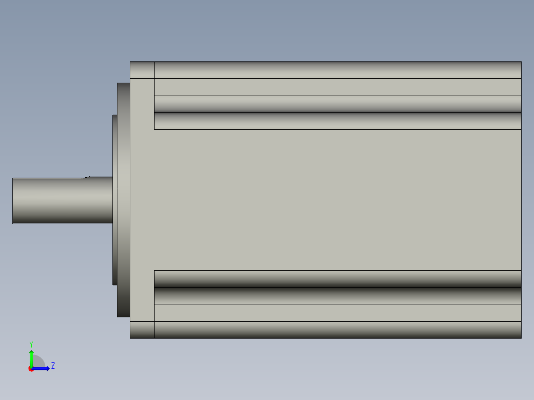 台达1KW电机带刹车左视图