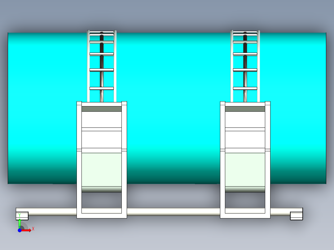 大型钢管360度旋转设计前视图