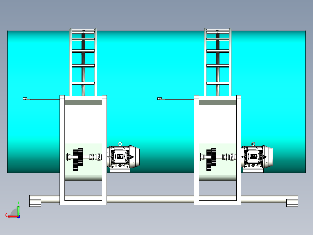 大型钢管360度旋转设计后视图