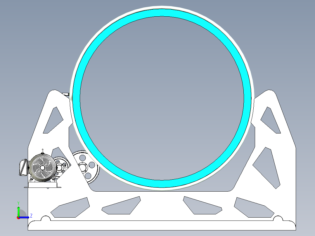 大型钢管360度旋转设计左视图