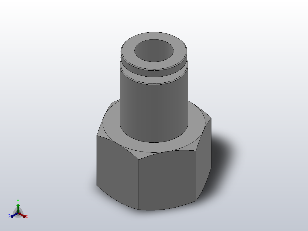 IPCFT 全铜内螺纹直通管接头_IPCFT08-03正等轴测图