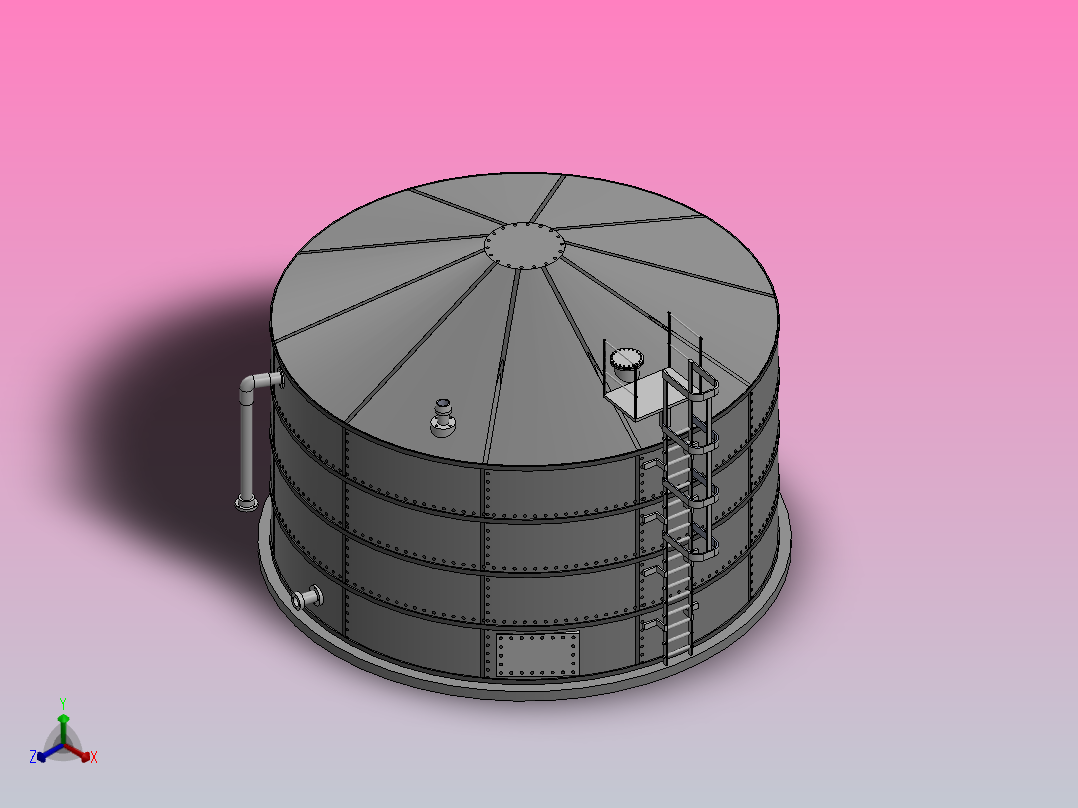 立式罐正等轴测图