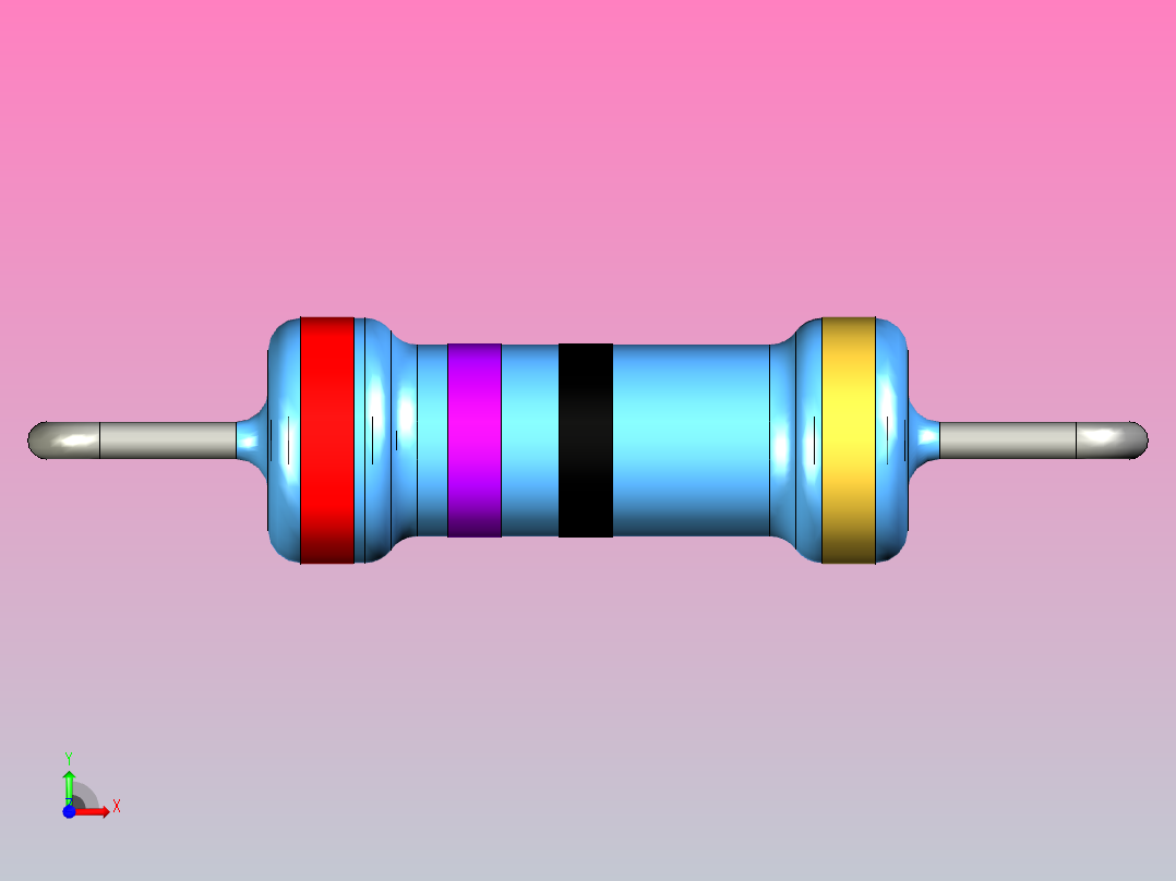 通孔电阻器27R前视图