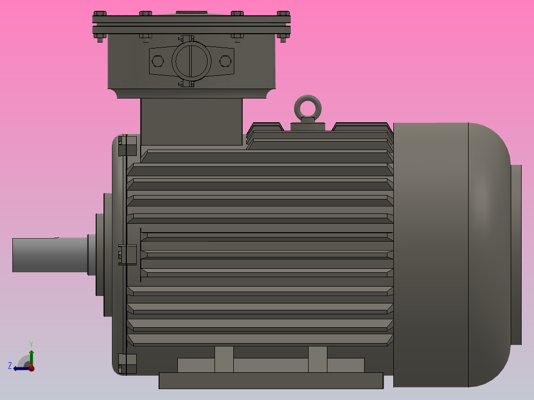 YB3系列隔爆型高效三相异步电动机 IMB3[YB3 80M1-6]右视图